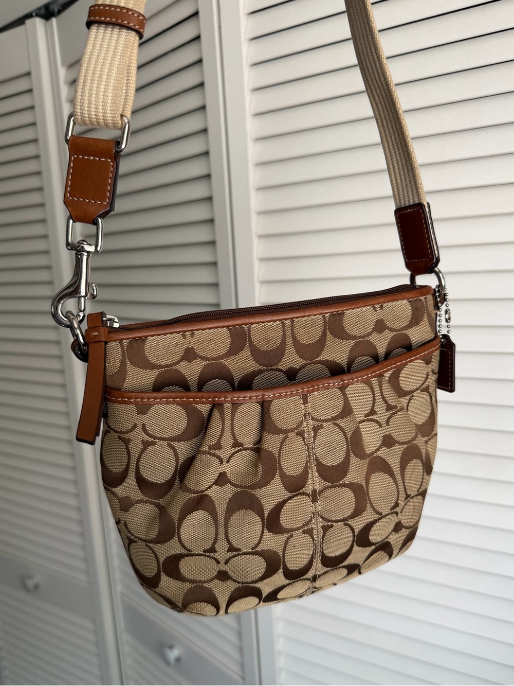 Y2K Coach Signature Print Small Crossbody Bag